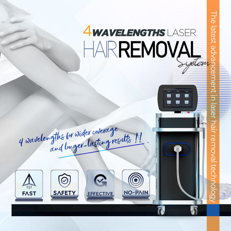 1.6kw Ice Platinum Titanium Diode Hair Removal Laser 4 Lunghezza d'onda 755 808 940 1064nm
